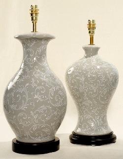 ALEXANDERS 35 CM� TAUPE ARABESQUE THICK BASKET LAMP